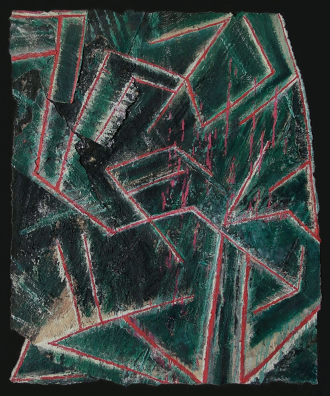 Töredék (Jelek Ré naplójába), 1992 - olaj, farost, 120 x 100 cm