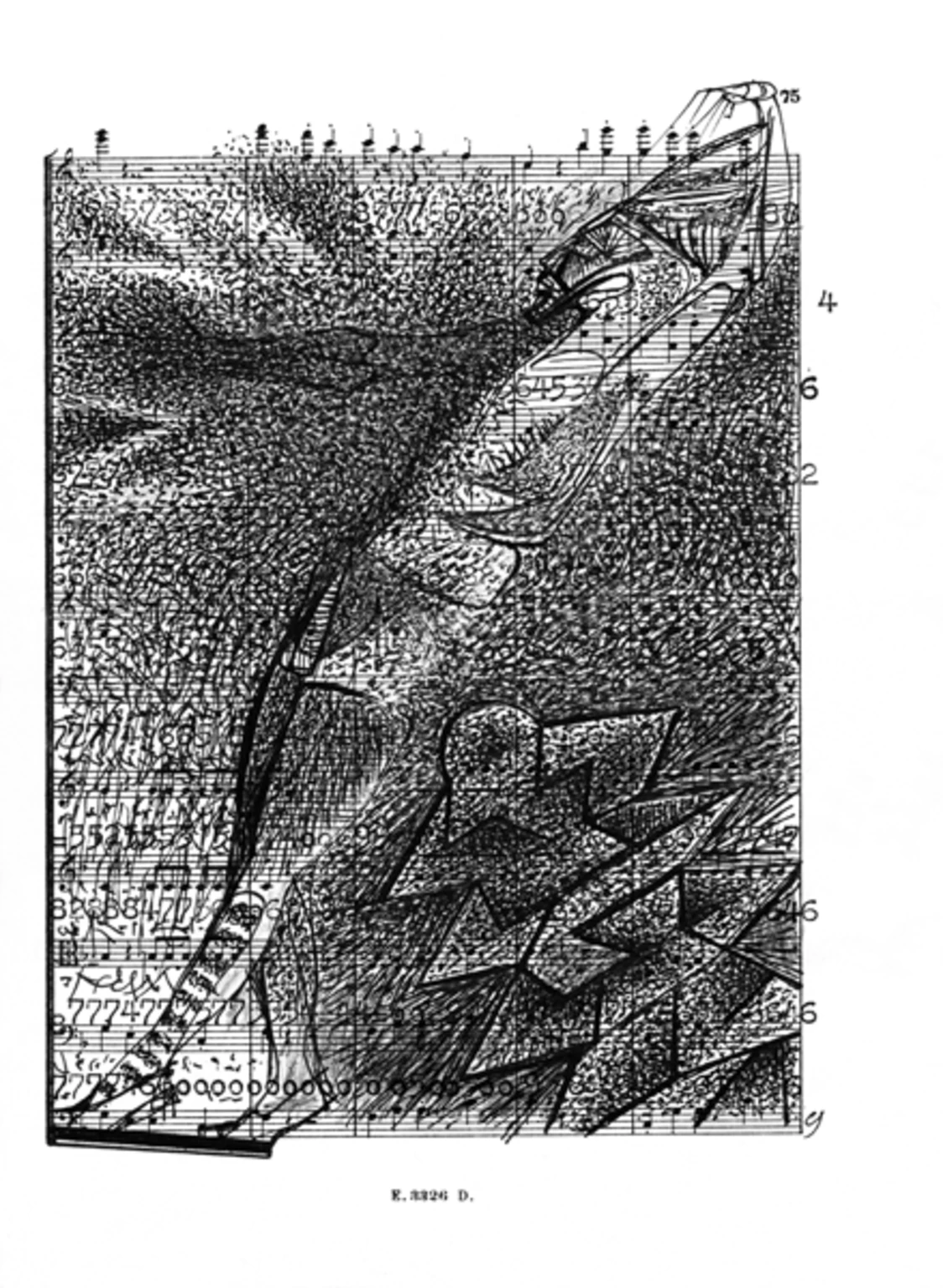 Tanulmány kottára IV., 1990 - papír, tus, 22 x 16 cm